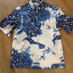 Louis Vuitton Blue and White Casual Button Down Shirt